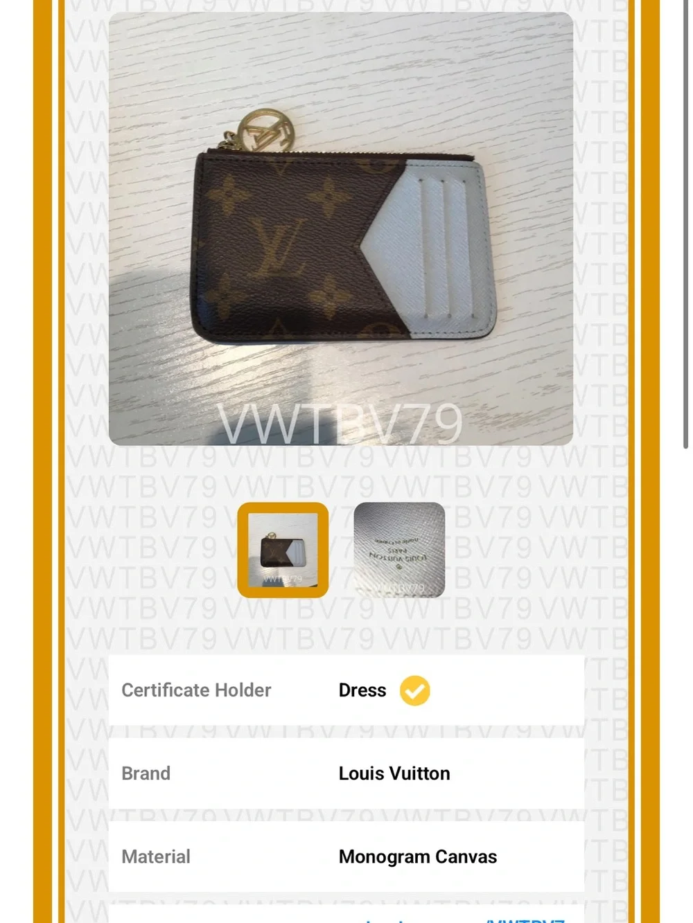 Louis Vuitton Brown Monogram Card Holder with Light Blue Interior